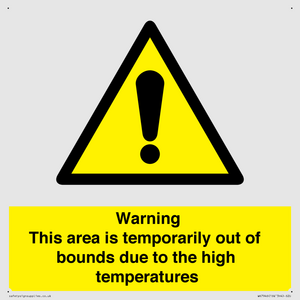 Warning This area is temporarily out of bounds due to the high temperatures